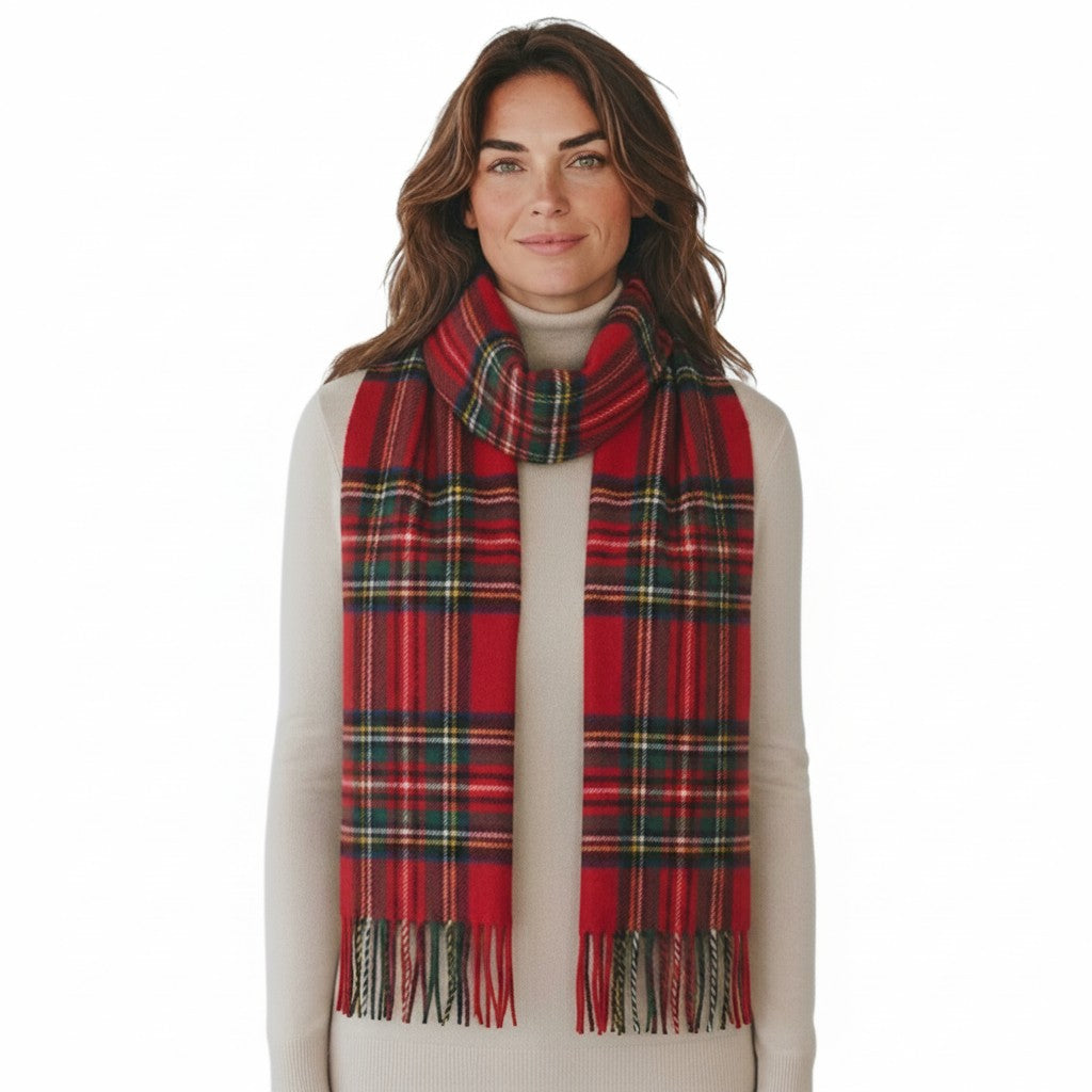 100% Lambswool Scarf Stewart Royal